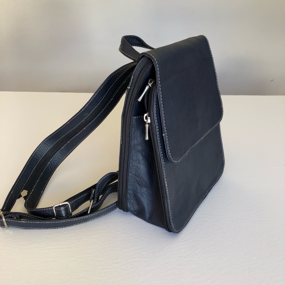 Leather Accordion Backpack